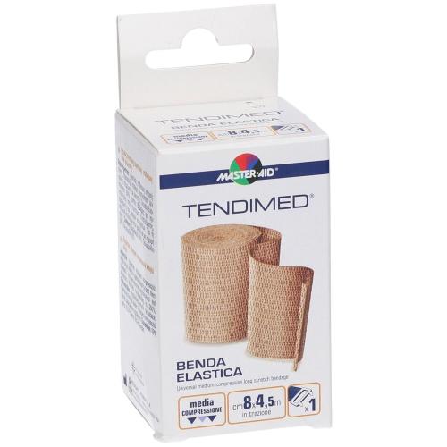 Master Aid Tendimed Universal Medium Compression Long Strech Bandage 4,5m x 8cm Υπερελαστικός Επίδεσμος με Άγκιστρα σε Καφέ Χρώμα 1 Τεμάχιο